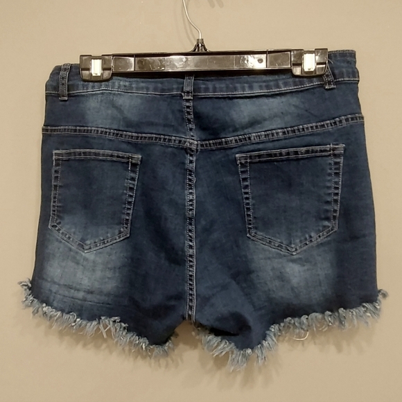 NWOT Distressed Denim Shorts - Picture 2 of 4